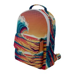 Waves Ocean Sea Tsunami Nautical 6 Flap Pocket Backpack (large) by Jancukart