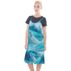 Tsunami Waves Ocean Sea Nautical Nature Water Tidal Camis Fishtail Dress by Jancukart