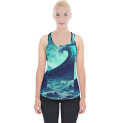 Waves Ocean Sea Tsunami Nautical Piece Up Tank Top