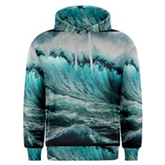 Tsunami Waves Ocean Sea Nautical Nature Water Blue Black Men s Overhead Hoodie by Jancukart