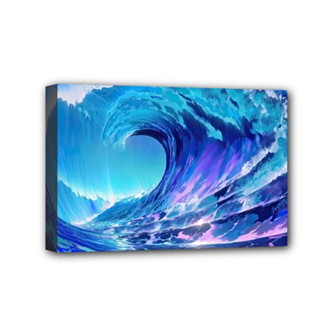 Tsunami Tidal Wave Ocean Waves Sea Nature Water 2 Mini Canvas 6  X 4  (stretched) by Jancukart