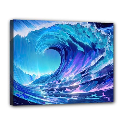 Tsunami Tidal Wave Ocean Waves Sea Nature Water 2 Canvas 14  X 11  (stretched) by Jancukart