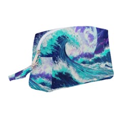 Tsunami Waves Ocean Sea Nautical Nature Water Wristlet Pouch Bag (medium)