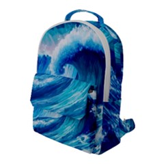 Tsunami Tidal Wave Ocean Waves Sea Nature Water 3 Flap Pocket Backpack (large) by Jancukart