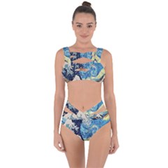 The Great Wave Of Kanagawa Painting Starry Night Van Gogh Bandaged Up Bikini Set 