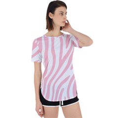 Pink Zebra Vibes Animal Print  Perpetual Short Sleeve T-shirt by ConteMonfrey