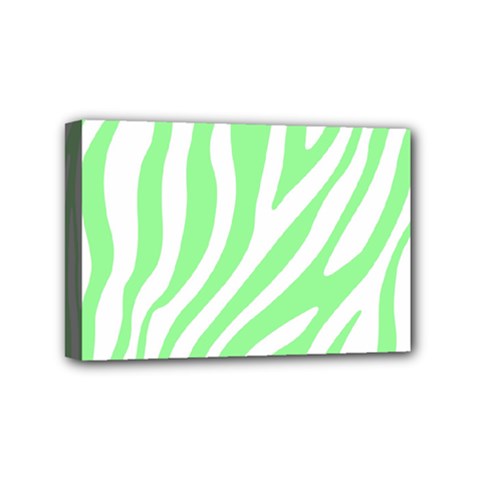 Green Zebra Vibes Animal Print  Mini Canvas 6  X 4  (stretched) by ConteMonfrey
