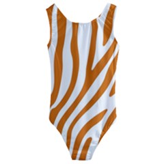 Orange Zebra Vibes Animal Print   Kids  Cut-out Back One Piece Swimsuit by ConteMonfrey