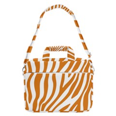 Orange Zebra Vibes Animal Print   Macbook Pro 16  Shoulder Laptop Bag by ConteMonfrey
