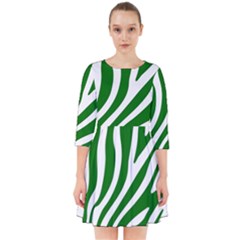 Dark Green Zebra Vibes Animal Print Smock Dress by ConteMonfrey