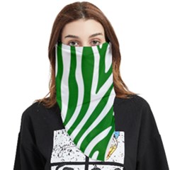 Dark Green Zebra Vibes Animal Print Face Covering Bandana (triangle) by ConteMonfrey