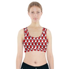 Red And White Cat Paws Sports Bra With Pocket by ConteMonfrey