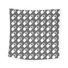 Grey And White Little Paws Square Tapestry (small) by ConteMonfrey