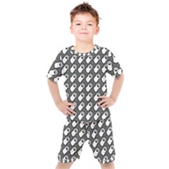 Grey And White Little Paws Kids  Tee And Shorts Set by ConteMonfrey