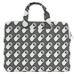 Grey And White Little Paws Macbook Pro 16  Double Pocket Laptop Bag  by ConteMonfrey