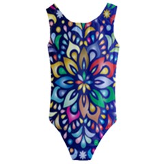 Leafs And Floral Kids  Cut-out Back One Piece Swimsuit by BellaVistaTshirt02
