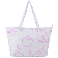 Birds Seamless Pattern Purple Full Print Shoulder Bag by ConteMonfrey