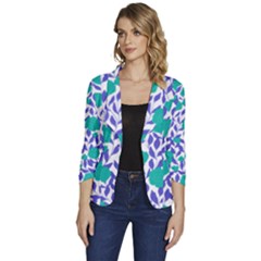 Green Flowers On The Wall Women s One-button 3/4 Sleeve Short Jacket by ConteMonfrey