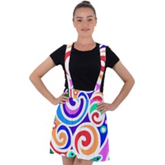Crazy Pop Art - Doodle Circles   Velvet Suspender Skater Skirt by ConteMonfrey