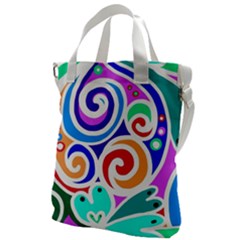 Crazy Pop Art - Doodle Circles   Canvas Messenger Bag by ConteMonfrey