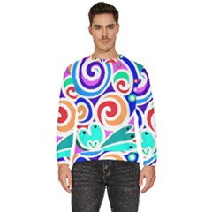 Crazy Pop Art - Doodle Circles   Men s Fleece Sweatshirt by ConteMonfrey