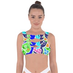 Crazy Pop Art - Doodle Skulls  Bandaged Up Bikini Top by ConteMonfrey