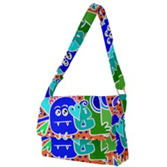 Crazy Pop Art - Doodle Buddies  Full Print Messenger Bag (l) by ConteMonfrey