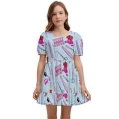 Manicure Nail Kids  Short Sleeve Dolly Dress by SychEva