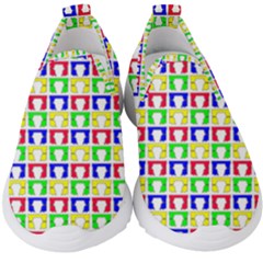 Colorful Curtains Seamless Pattern Kids  Slip On Sneakers by Amaryn4rt