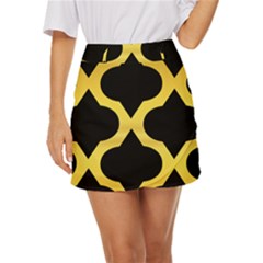 Seamless Gold Pattern Mini Front Wrap Skirt