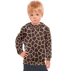 Giraffe Animal Print Skin Fur Kids  Hooded Pullover by Amaryn4rt