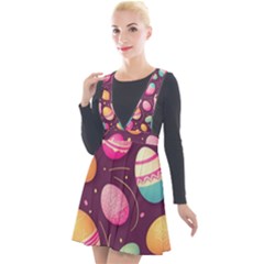 Easter Eggs Egg Plunge Pinafore Velour Dress by Ravend