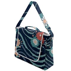 Waves Flowers Pattern Water Floral Minimalist Box Up Messenger Bag