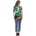 Waves Ocean Sea Abstract Whimsical Abstract Art 3 Zip Up Long Sleeve Blouse View4