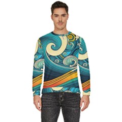 Waves Ocean Sea Abstract Whimsical Abstract Art 3 Men s Fleece Sweatshirt