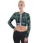 Printed Circuit Board Circuits Long Sleeve Cropped Velvet Jacket