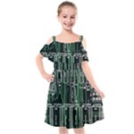 Printed Circuit Board Circuits Kids  Cut Out Shoulders Chiffon Dress