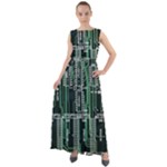 Printed Circuit Board Circuits Chiffon Mesh Boho Maxi Dress