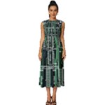 Printed Circuit Board Circuits Sleeveless Round Neck Midi Dress