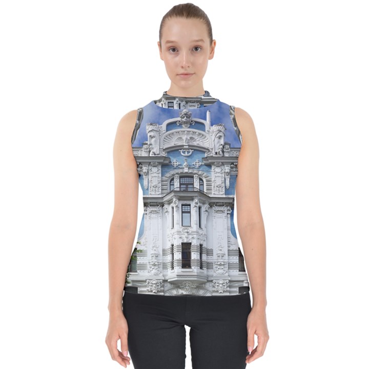 Squad Latvia Architecture Mock Neck Shell Top