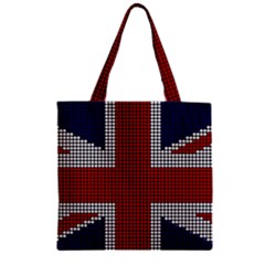 Union Jack Flag British Flag Zipper Grocery Tote Bag by Celenk