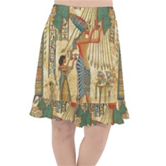 Egyptian Man Sun God Ra Amun Fishtail Chiffon Skirt by Celenk