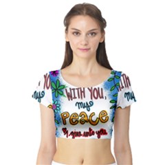 Christian Christianity Religion Short Sleeve Crop Top by Celenk