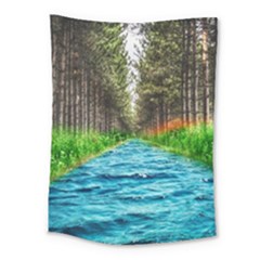 River Forest Landscape Nature Medium Tapestry by Celenk