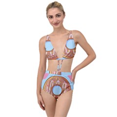 Dessert Food Donut Sweet Decor Chocolate Bread Tied Up Two Piece Swimsuit