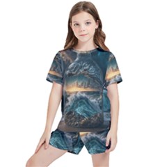 Fantasy People Mysticism Composing Fairytale Art 2 Kids  Tee And Sports Shorts Set