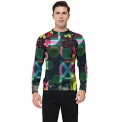 Abstract Color Texture Creative Men s Long Sleeve Rash Guard by Uceng