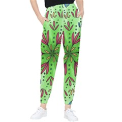 Flower Mandala Art Drawing Spring Background Women s Tapered Pants by Uceng