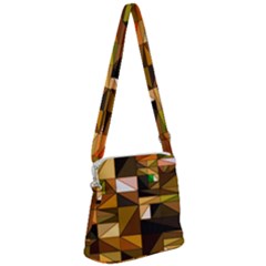 Abstract Experimental Geometric Shape Pattern Zipper Messenger Bag by Uceng