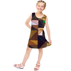 Abstract Experimental Geometric Shape Pattern Kids  Tunic Dress by Uceng